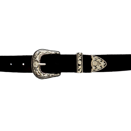 Black Flower Buckle Belt